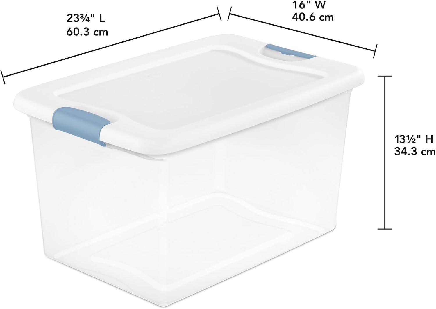 Sterilite 4-Pack 64 Quart Latching Box. Clear Plastic Storage Organizer Bins with White Lids - Large Stackable Containers for Home Bedroom. Dorm Room. and Closet Organization - Image 2