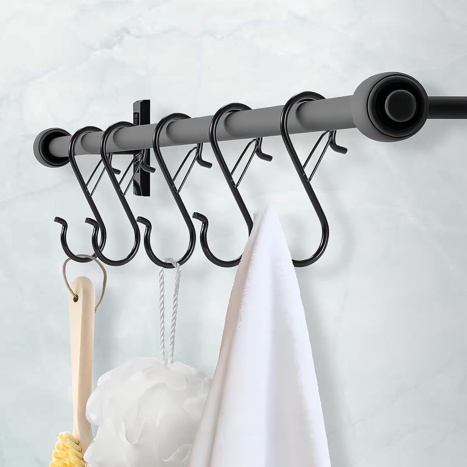 12 PCS S Hooks for Hanging with Safety Buckle | 3.5 inch Heavy Duty Metal S Shaped Hooks for Kitchen Utensil. Cups. Pots. Plants. Bags. Hats (Black) - Image 8